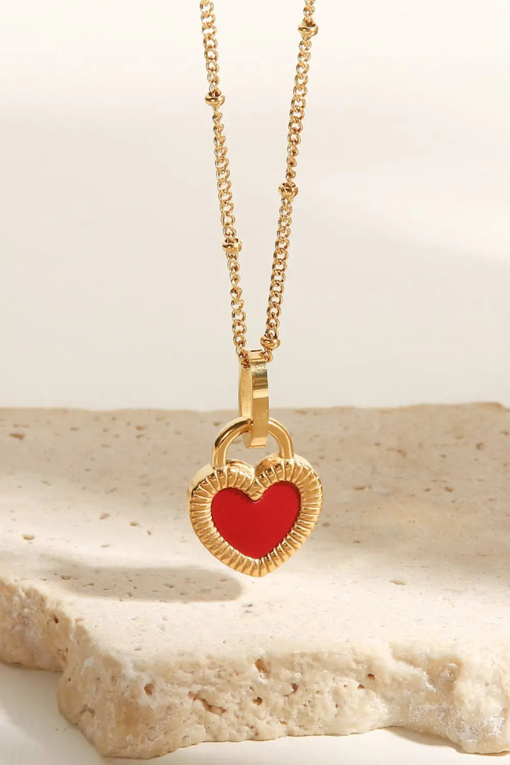 LOVCIA Stainless Steel Heart Pendant Necklace