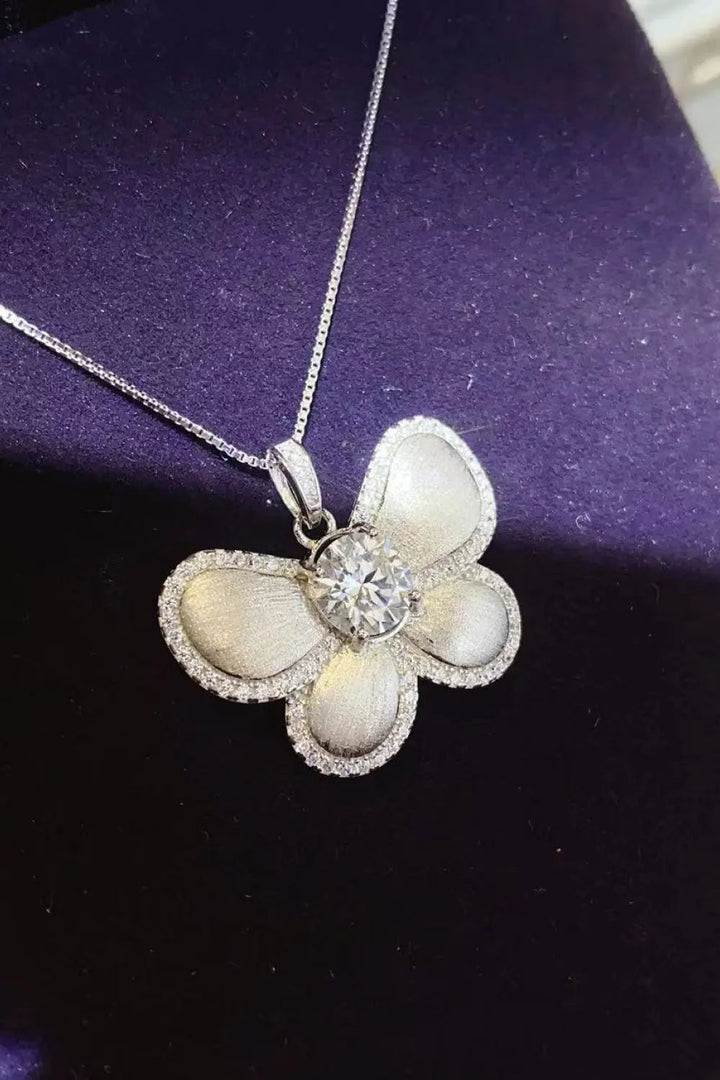 1 Carat Moissanite Butterfly Pendant Necklace LOVCIA