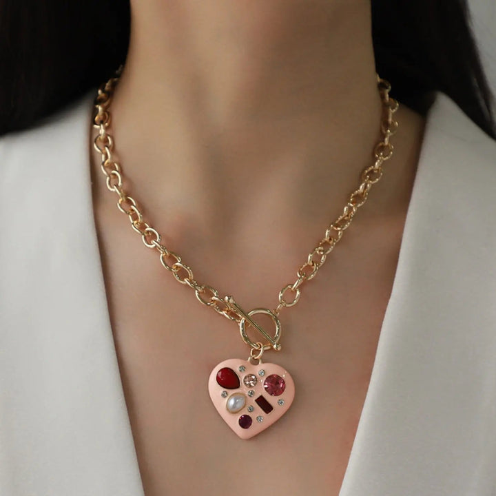 LOVCIA Heart Pendant Alloy Necklace