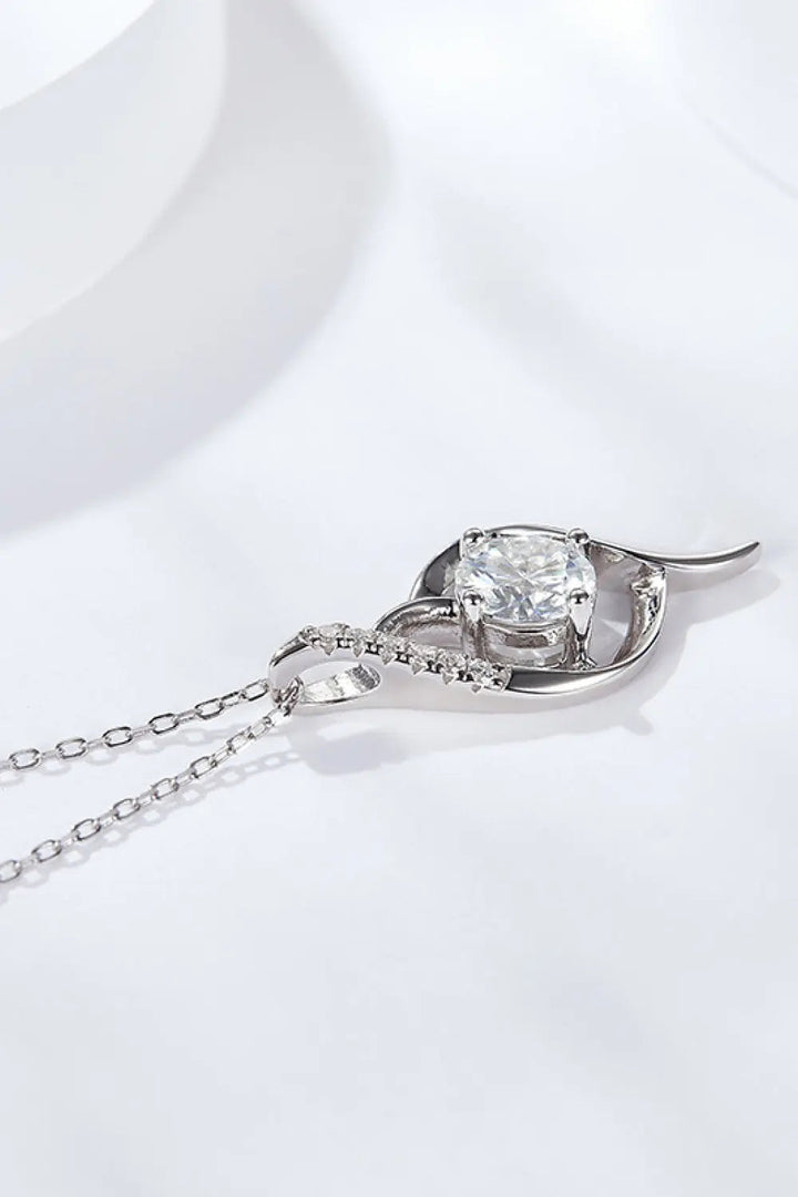 LOVCIA Platinum-Plated 1 Carat Moissanite Pendant Necklace