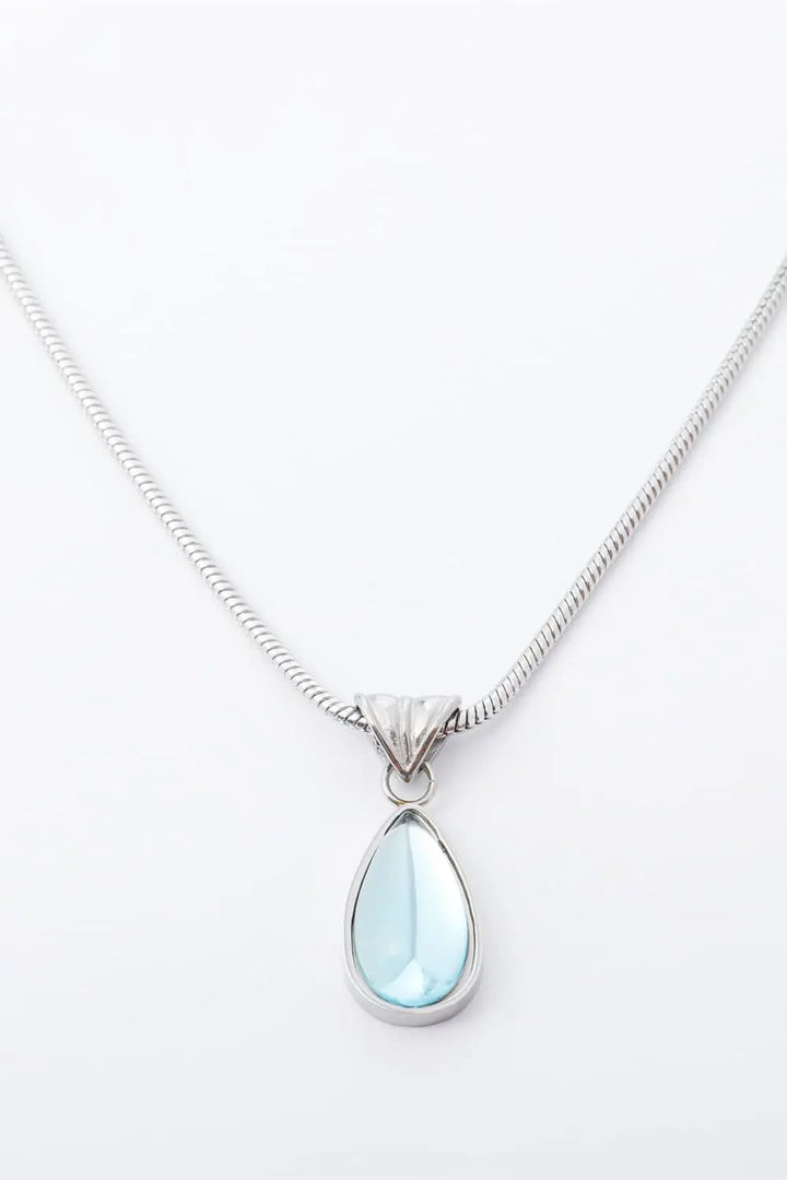 LOVCIA Teardrop Shape Titanium Steel Pendant Necklace