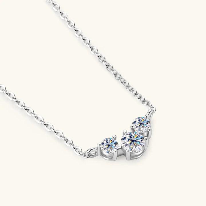 LOVCIA 925 Sterling Silver Inlaid Moissanite Necklace