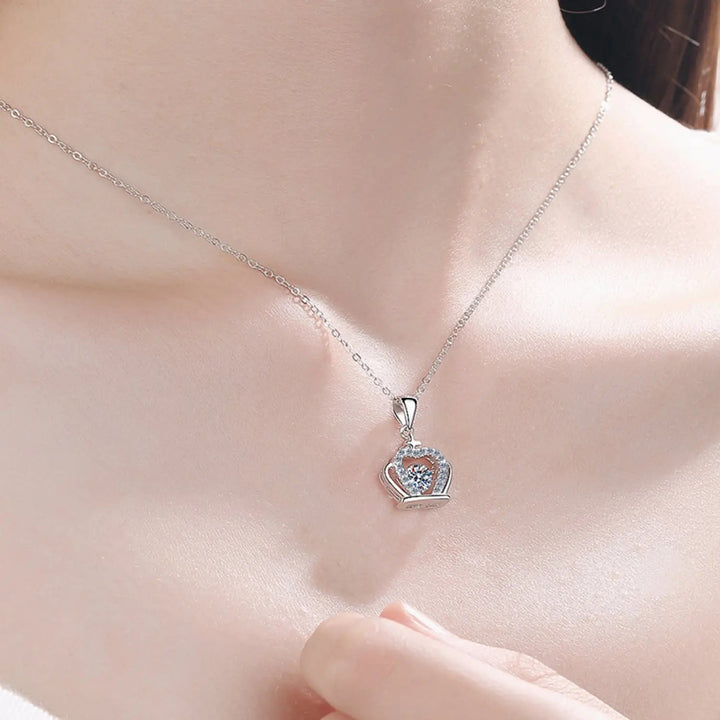 LOVCIA Moissanite Crown 925 Sterling Silver Necklace