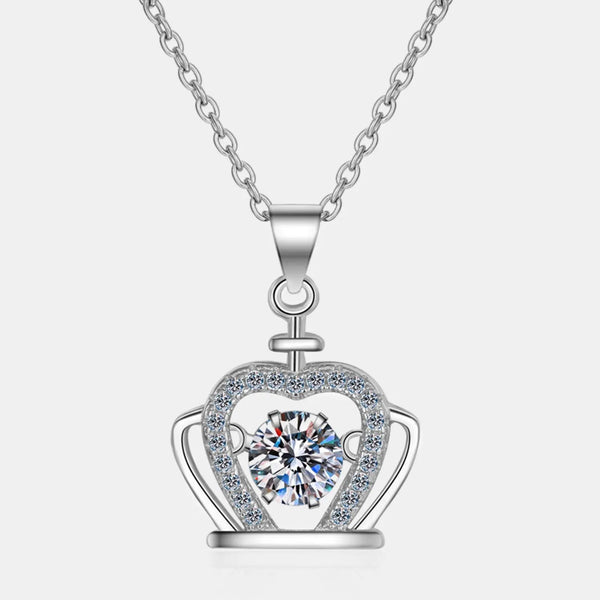 LOVCIA Moissanite Crown 925 Sterling Silver Necklace