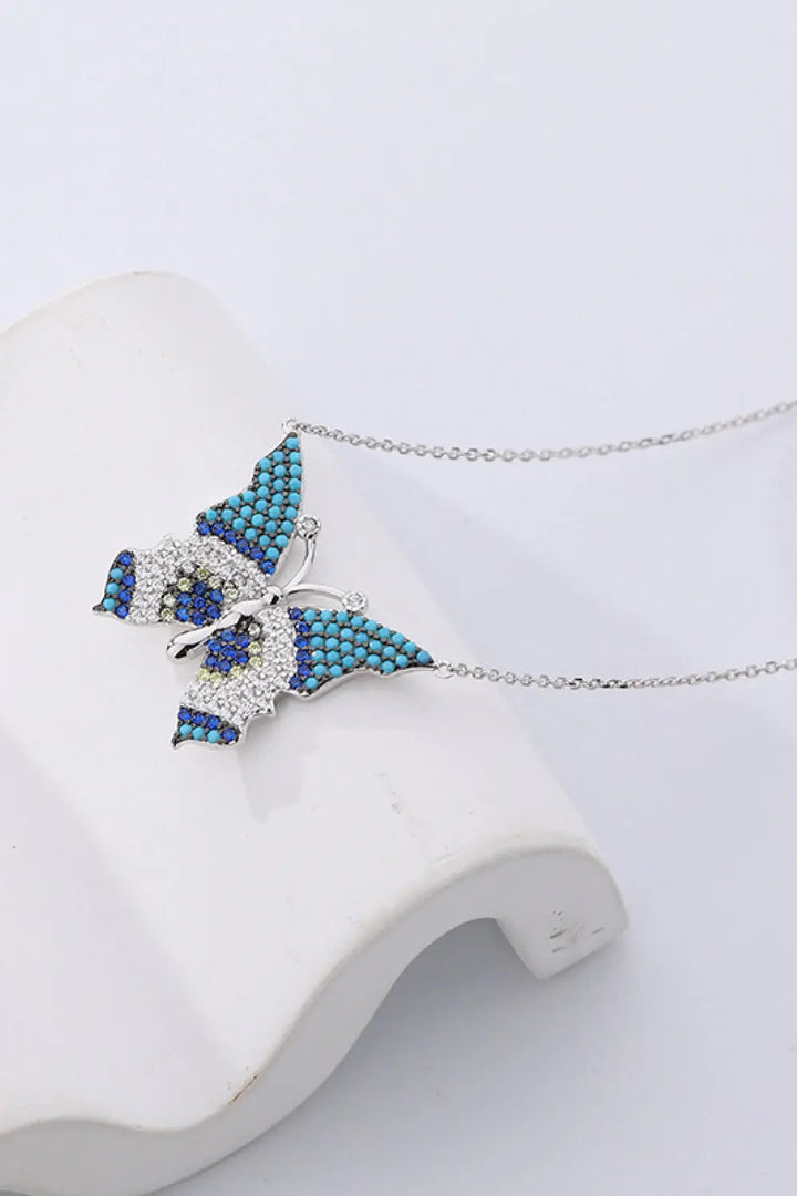 LOVCIA Butterfly Pendant Zircon Necklace