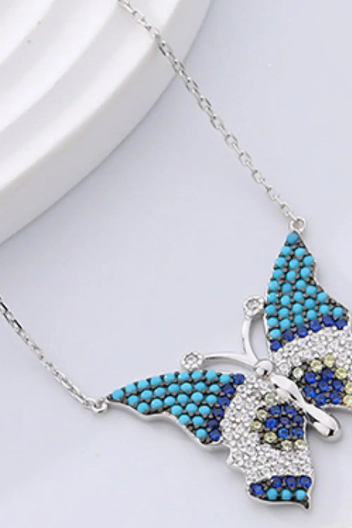 LOVCIA Butterfly Pendant Zircon Necklace