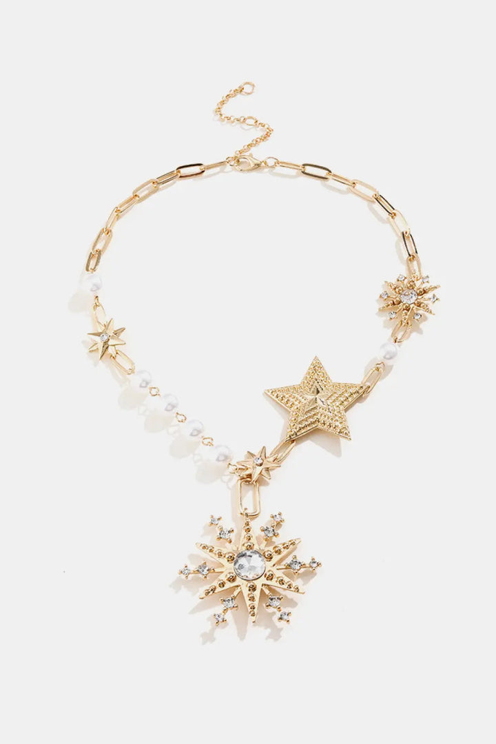 LOVCIA Synthetic Pearl Star Shape Alloy Necklace