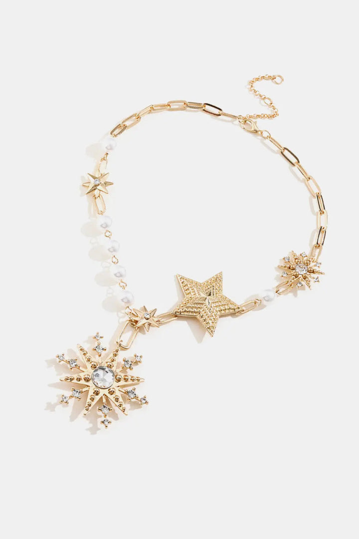 LOVCIA Synthetic Pearl Star Shape Alloy Necklace