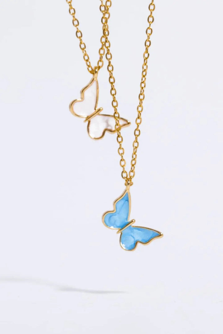 LOVCIA Butterfly Pendant Copper 14K Gold-Plated Necklace