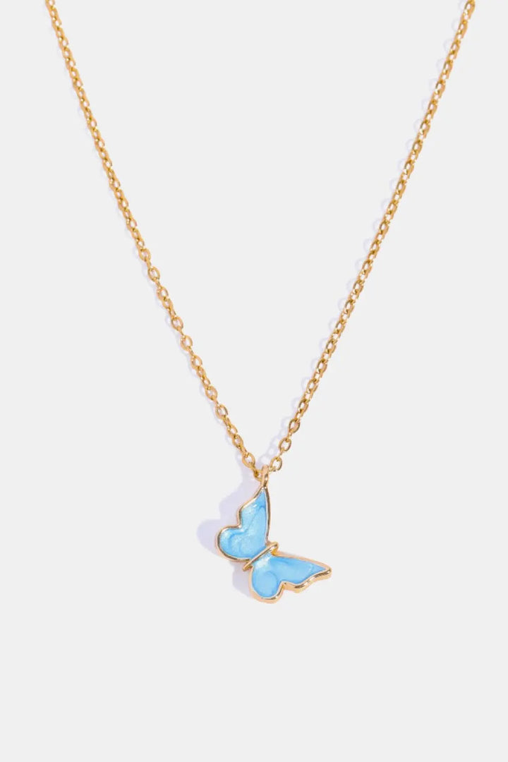 LOVCIA Butterfly Pendant Copper 14K Gold-Plated Necklace