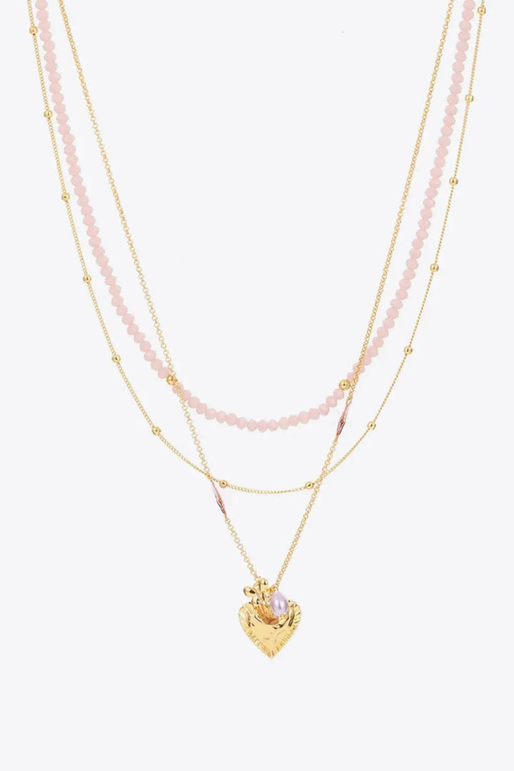 LOVCIA Heart Pendant Layered Necklace