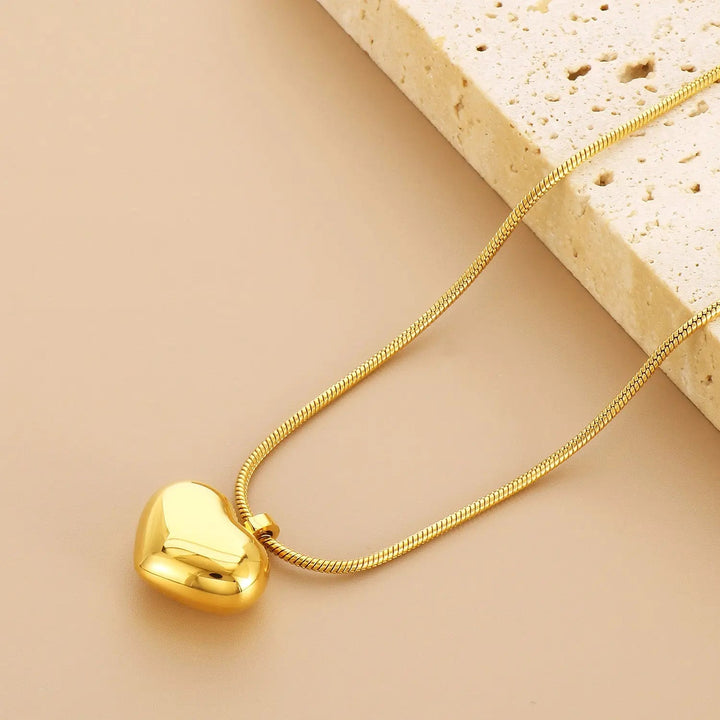 LOVCIA Stainless Steel Heart Pendant Necklace