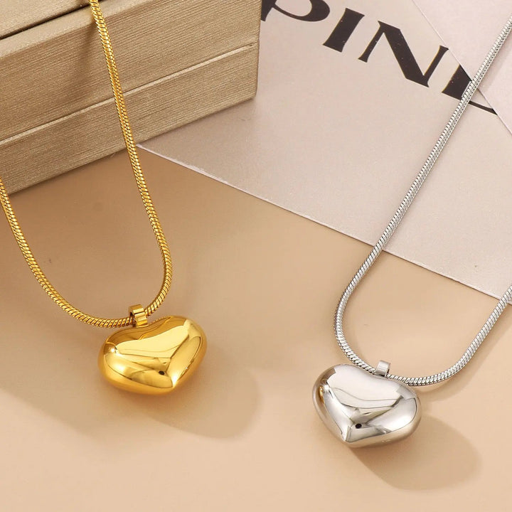 LOVCIA Stainless Steel Heart Pendant Necklace