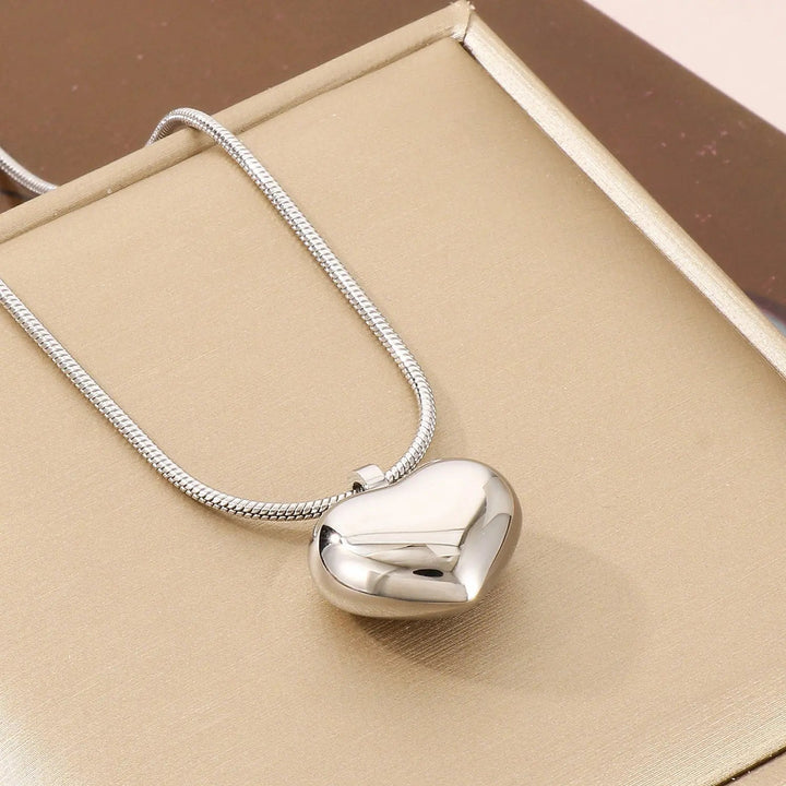 LOVCIA Stainless Steel Heart Pendant Necklace