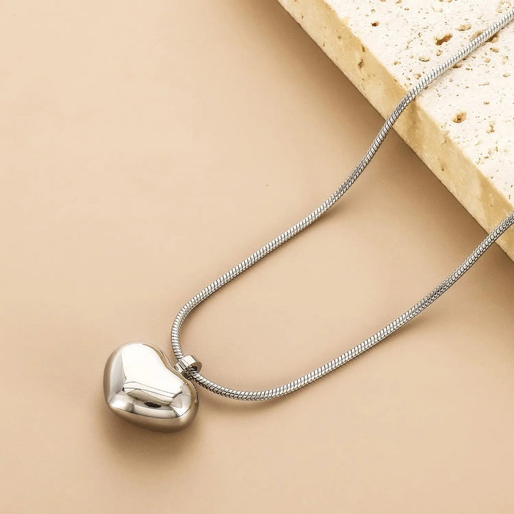 LOVCIA Stainless Steel Heart Pendant Necklace