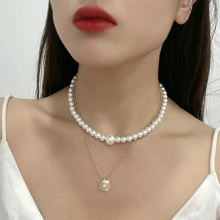 LOVCIA Gold-Plated Glass Pearl Necklace