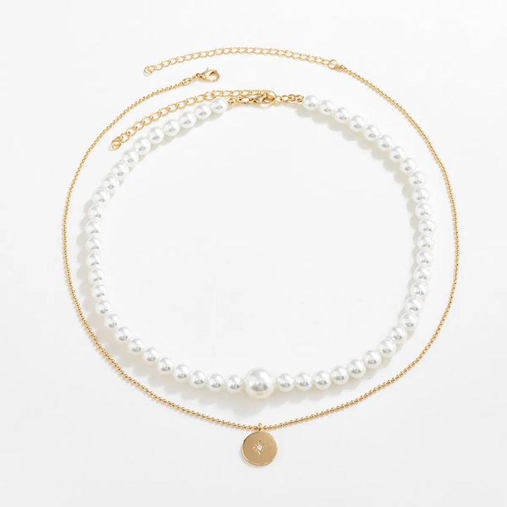 LOVCIA Gold-Plated Glass Pearl Necklace