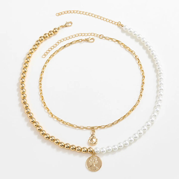 LOVCIA Gold-Plated Glass Pearl Necklace