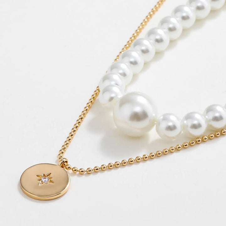 LOVCIA Gold-Plated Glass Pearl Necklace