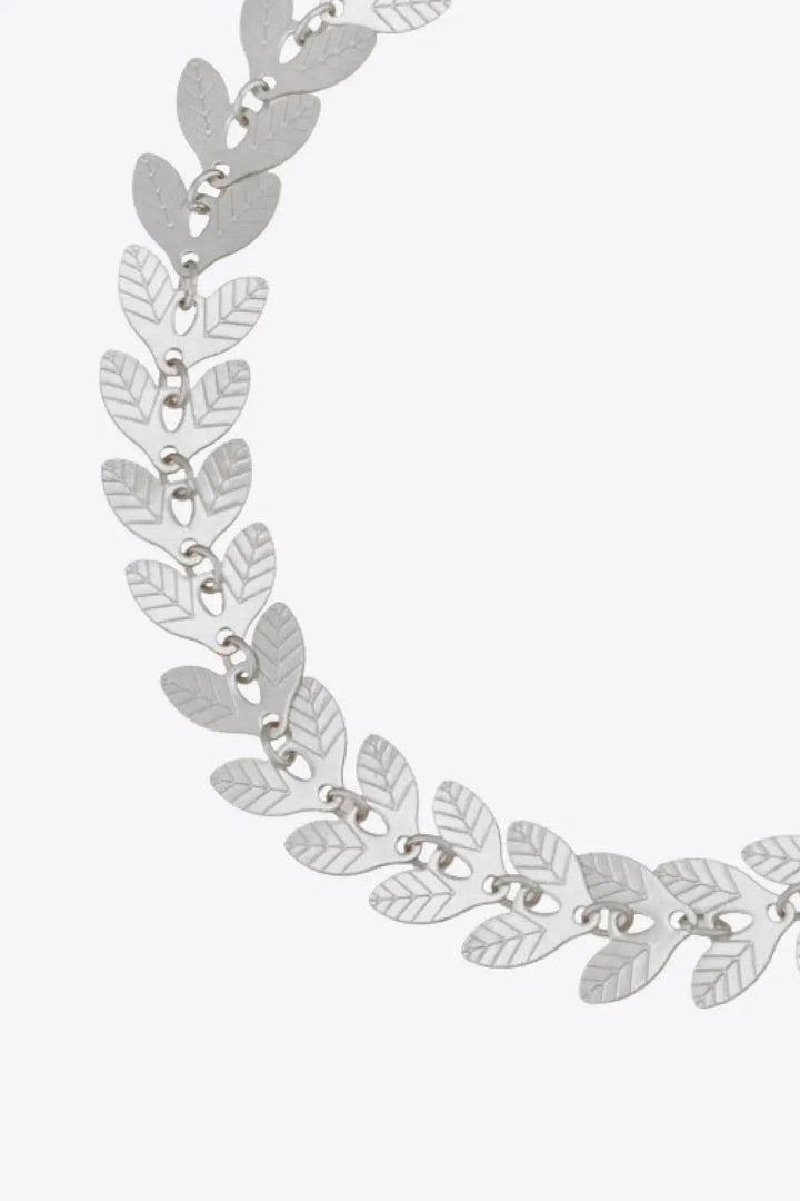 LOVCIA 925 Sterling Silver Leaf Necklace