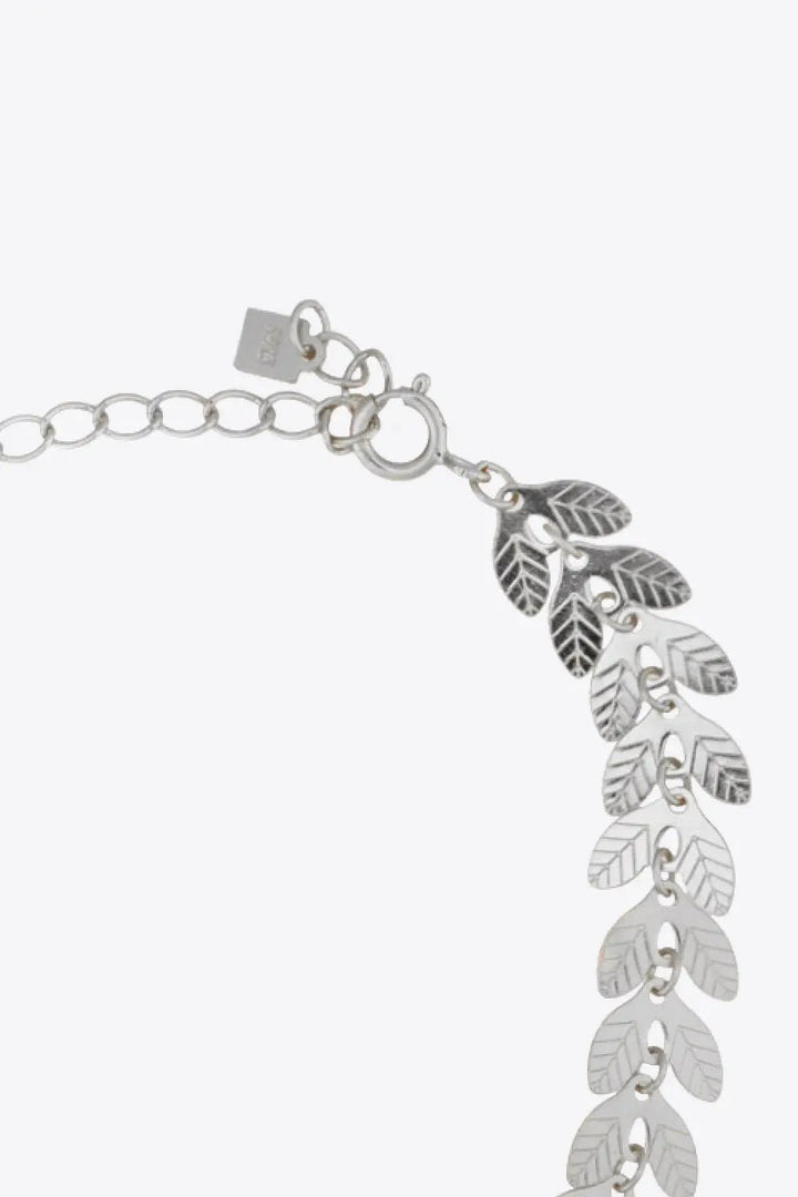 LOVCIA 925 Sterling Silver Leaf Necklace