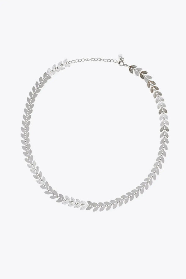 LOVCIA 925 Sterling Silver Leaf Necklace