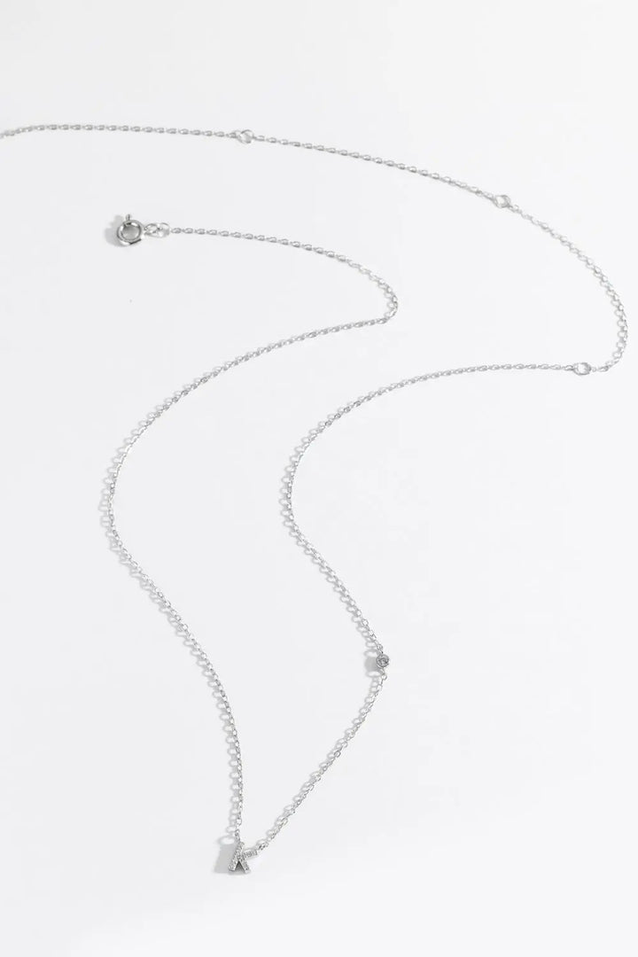 LOVCIA G To K Zircon 925 Sterling Silver Necklace