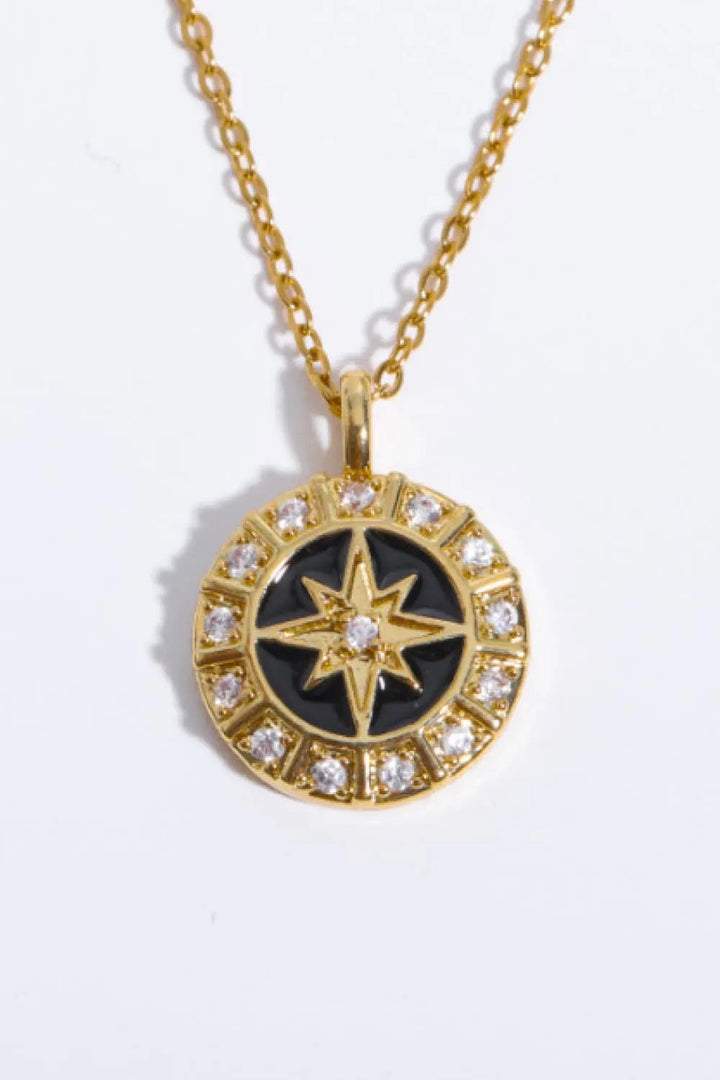 Zircon Decor North Star Pendant Copper Necklace LOVCIA