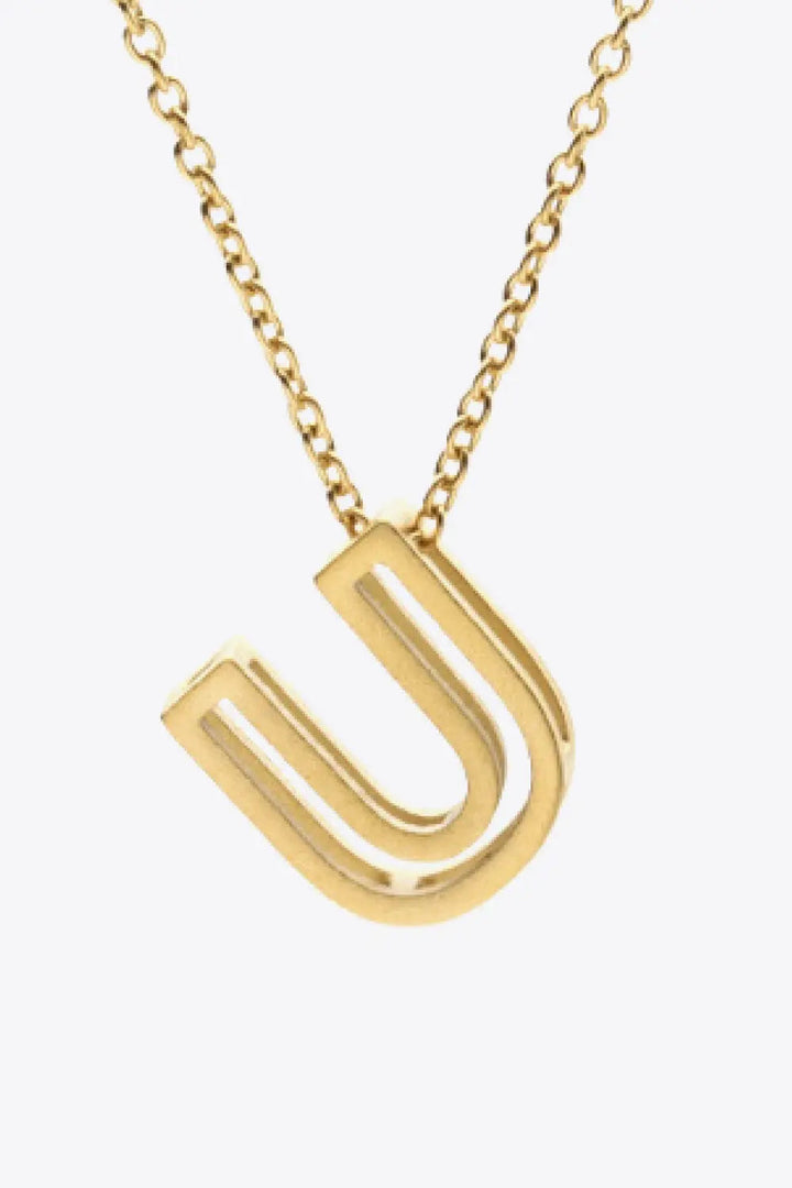 LOVCIA U to Z Letter Pendant Nekclace