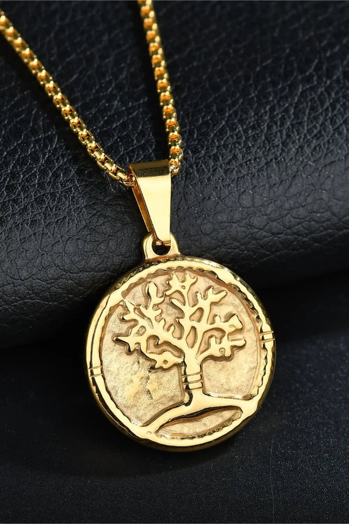 LOVCIA Tree Of Life Pendant Stainless Steel Necklace