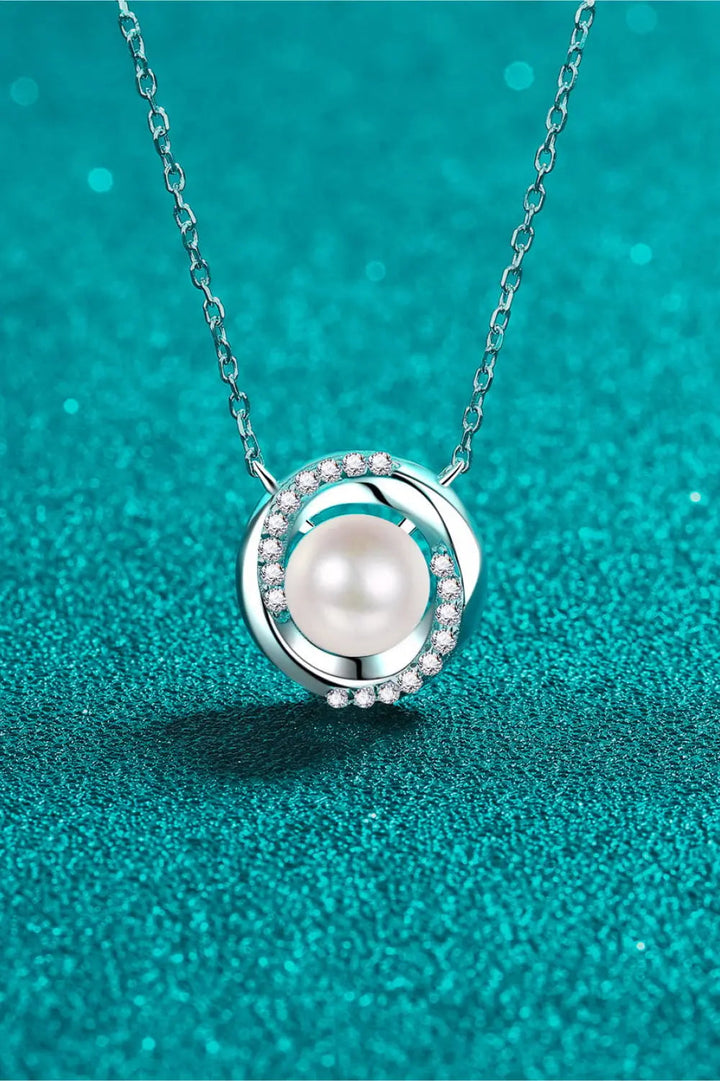 LOVCIA Moissanite Pearl Rhodium-Plated Necklace