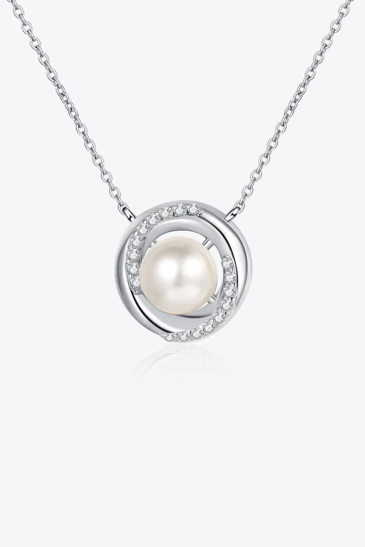 LOVCIA Moissanite Pearl Rhodium-Plated Necklace