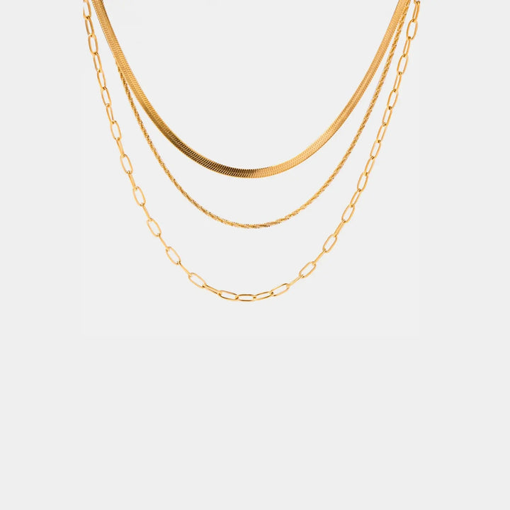 18K Gold-Plated Triple-Layered Necklace LOVCIA