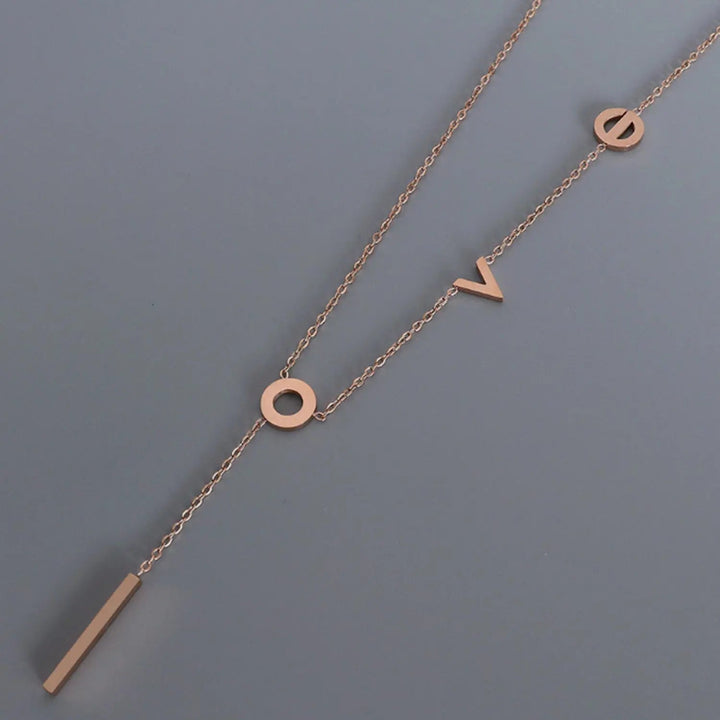 LOVCIA Titanium Steel Letter Necklace