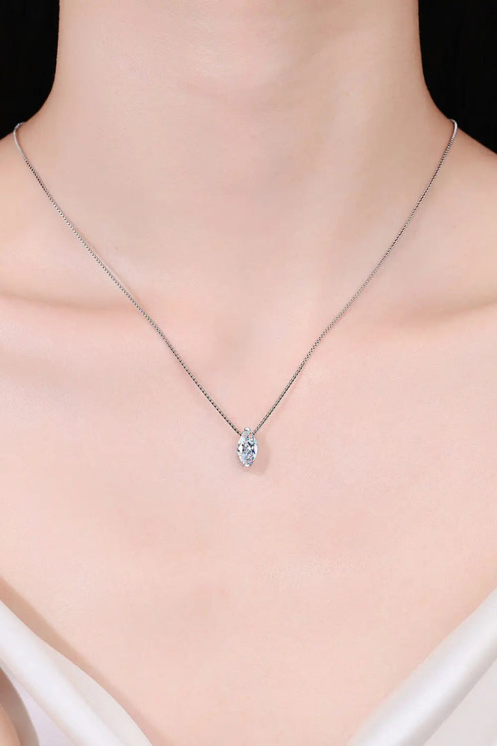 1 Carat Moissanite 925 Sterling Silver Necklace LOVCIA