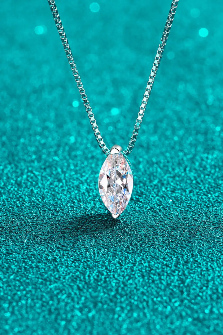 1 Carat Moissanite 925 Sterling Silver Necklace LOVCIA