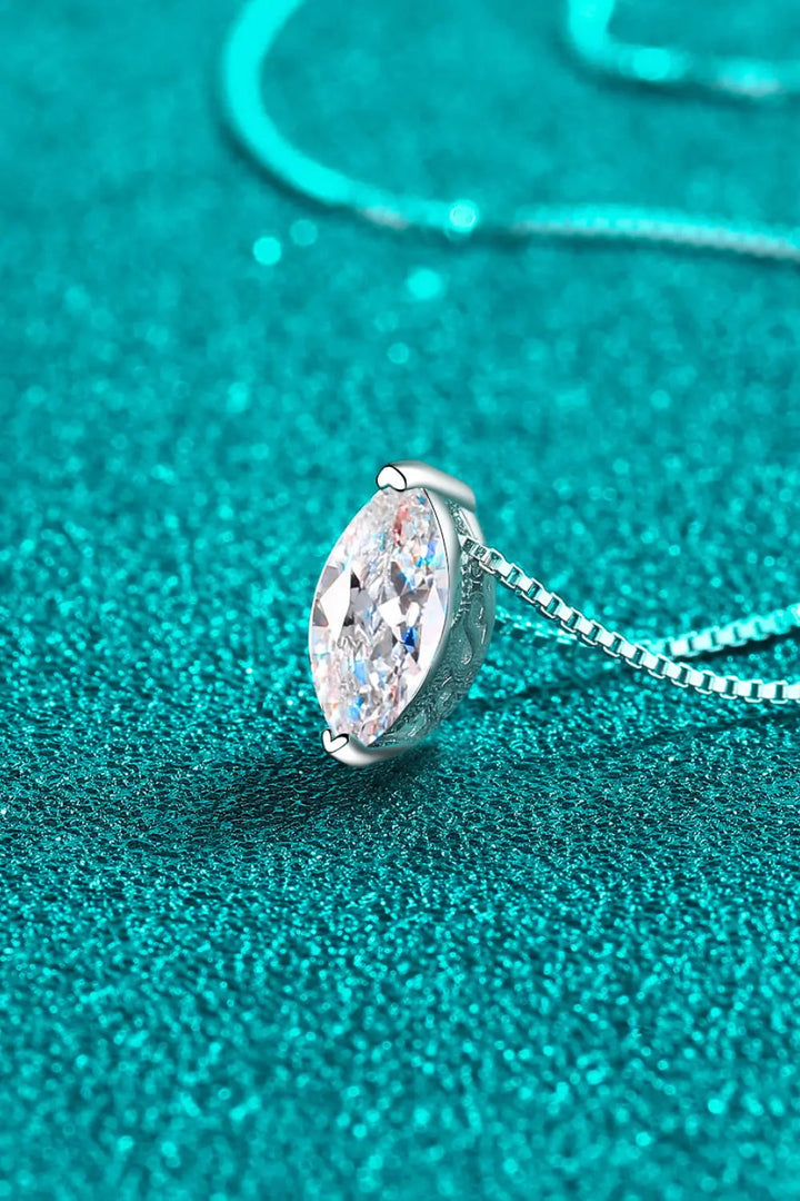 1 Carat Moissanite 925 Sterling Silver Necklace LOVCIA