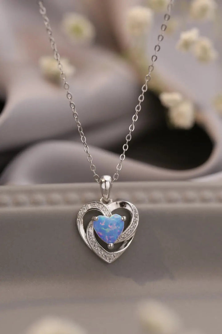 LOVCIA Opal Heart Pendant Necklace