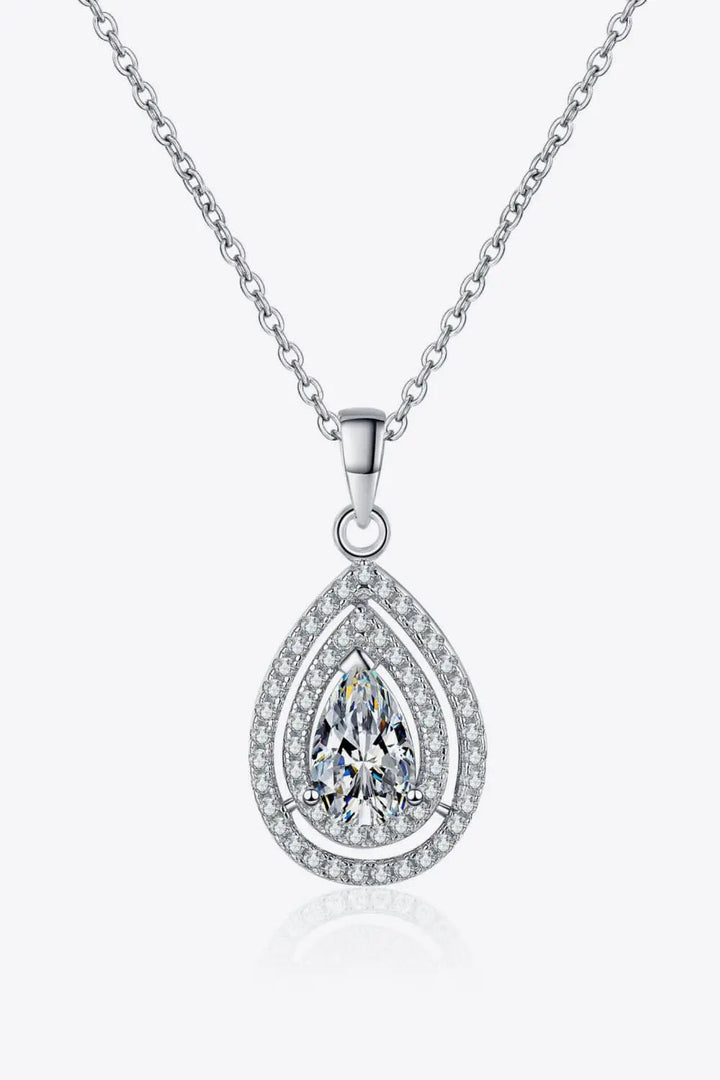 1 Carat Moissanite Teardrop Pendant Necklace LOVCIA