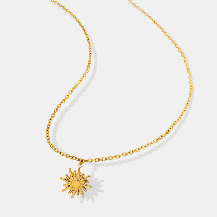 LOVCIA Titanium Steel Sun Shape Pendant Necklace