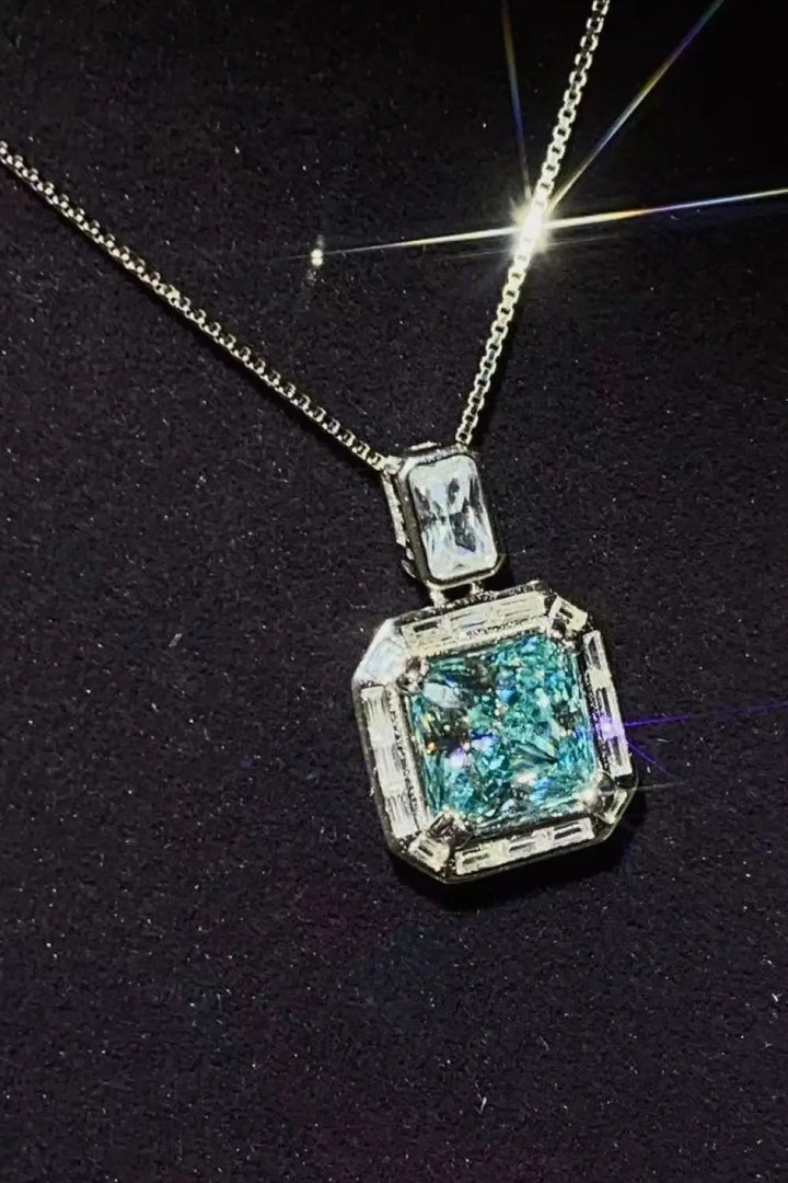 2 Carat Moissanite Square Pendant Necklace LOVCIA