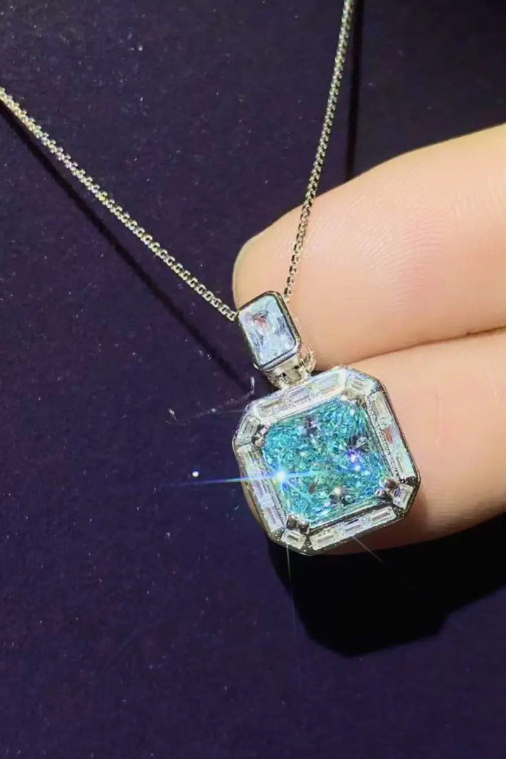 2 Carat Moissanite Square Pendant Necklace LOVCIA