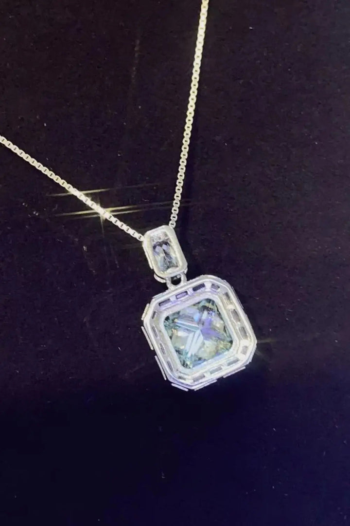 2 Carat Moissanite Square Pendant Necklace LOVCIA