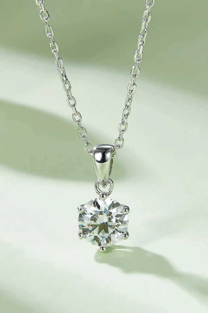 1 Carat Moissanite 925 Sterling Silver Necklace LOVCIA