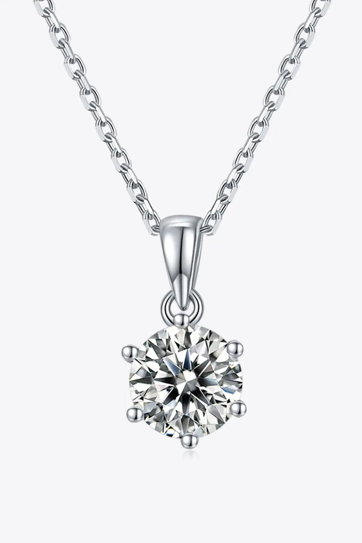 1 Carat Moissanite 925 Sterling Silver Necklace LOVCIA