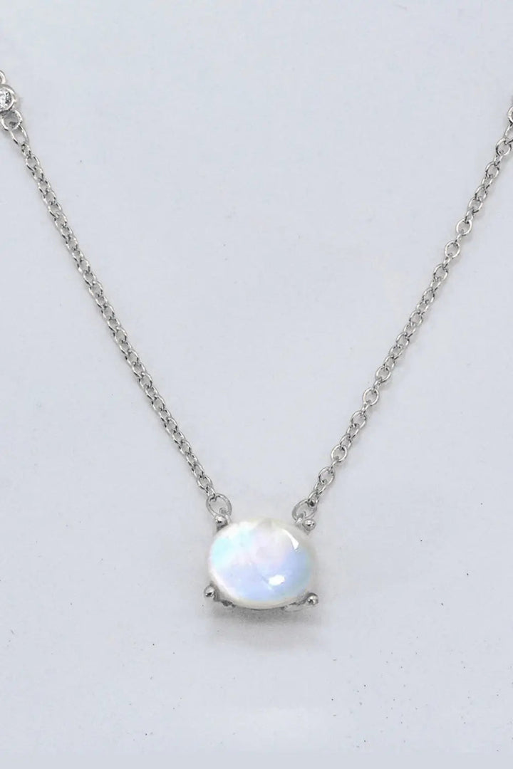 LOVCIA Geometric Moonstone Pendant Necklace