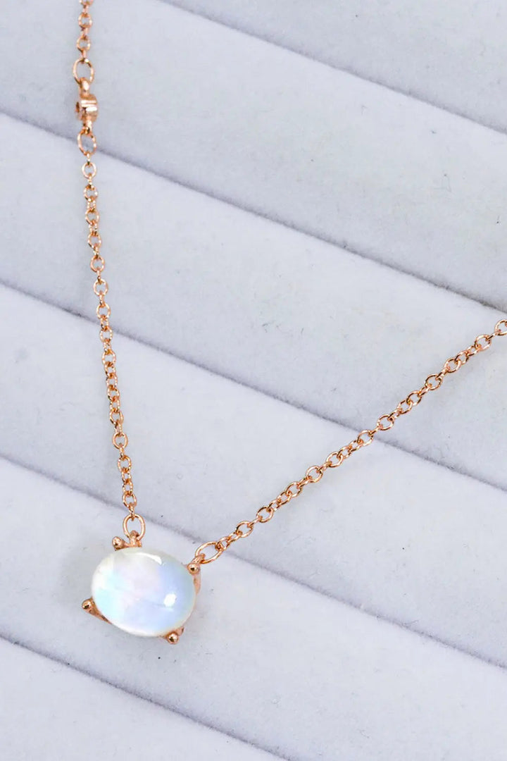 LOVCIA Geometric Moonstone Pendant Necklace