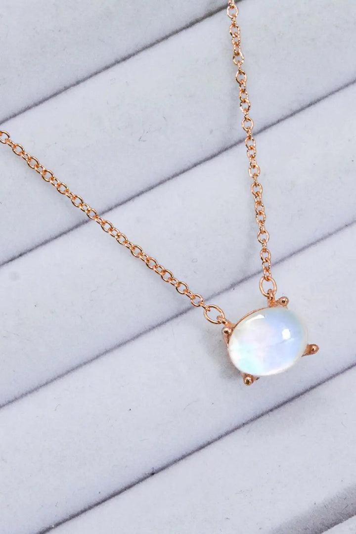 LOVCIA Geometric Moonstone Pendant Necklace