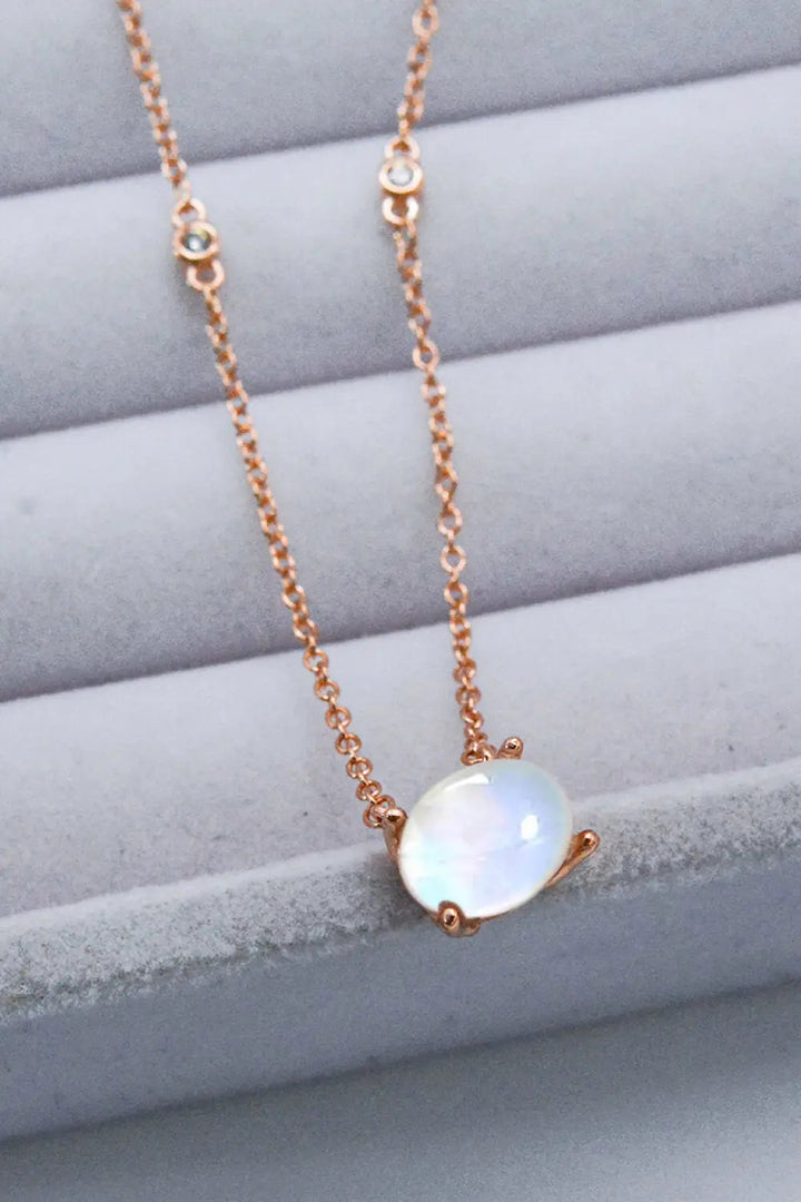 LOVCIA Geometric Moonstone Pendant Necklace