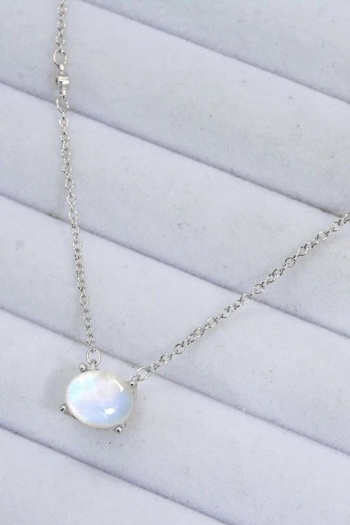 LOVCIA Geometric Moonstone Pendant Necklace